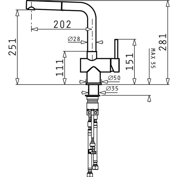 KITCHEN FAUCET WITH GRANITE COVER PYRAMIS CAPRICCIO BEIGE