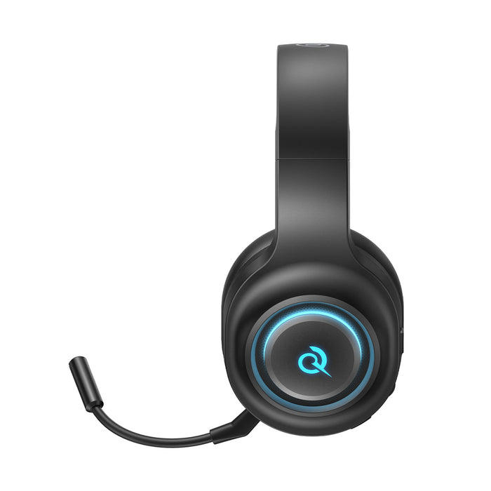 QCY Heroad V200 Tri-Mode Gaming Headphones with 7.1 Sound, 240h Battery, and Detachable Microphone - Black