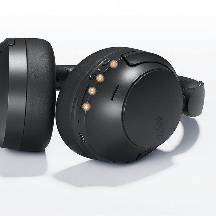 QCY H3S Wireless On-Ear Headphones with LDAC and ANC Noise Cancellation - Black