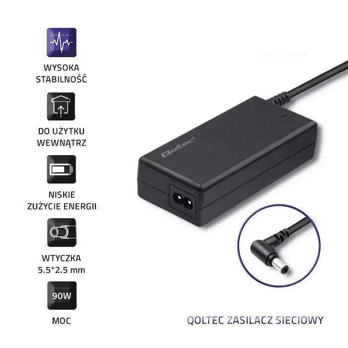 Qoltec 50099.90W power adapter/inverter Indoor Black - Power supplies for laptopsZDL-NOT<<<Power supplies for computers
