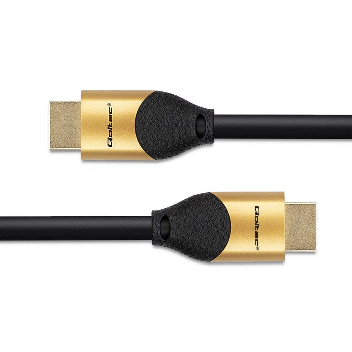 Qoltec 50356 HDMI cable 3 m HDMI Type A (Standard) 3 x HDMI Type A (Standard) Black, Gold