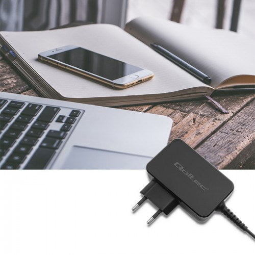 Qoltec 51024 mobile device charger Universal Black AC Fast charging Indoor