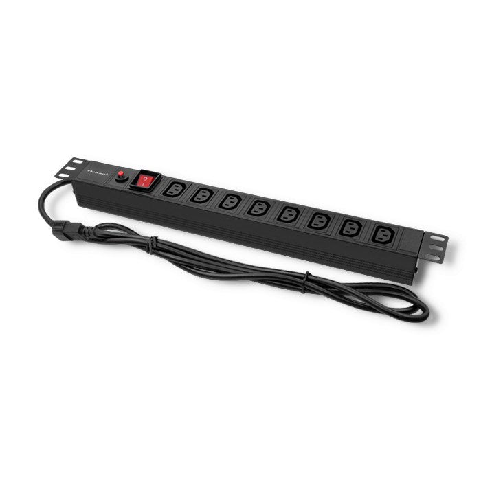 Qoltec 53998 Power strip for RACK 19" | 1U | 10A | PDU | 8xIEC C13 | 2m