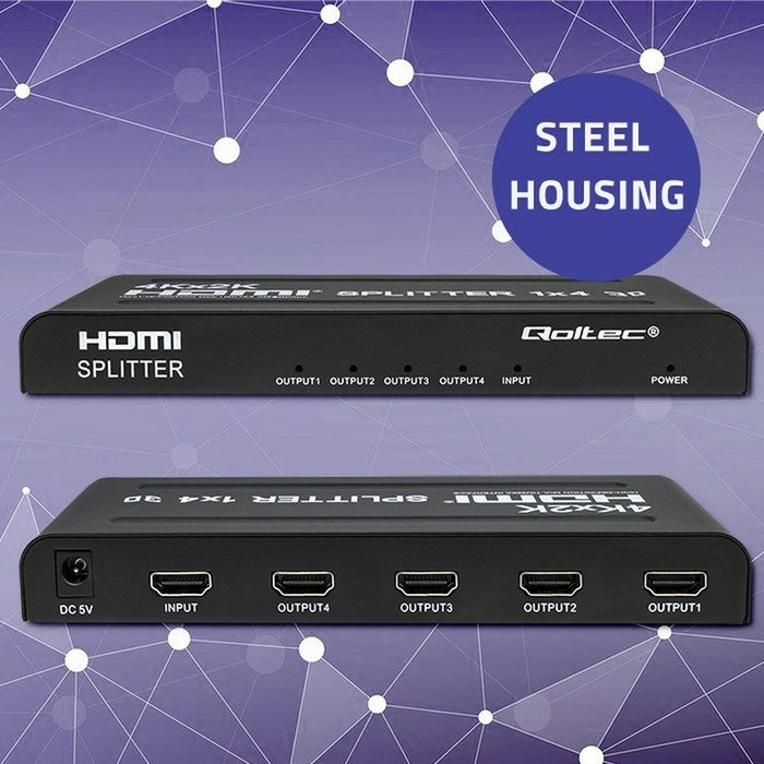 HDMI switch Qoltec 51798 Black