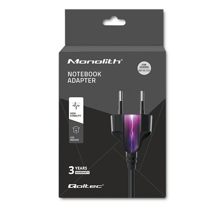 Qoltec 51751 Power adapter for laptop Huawei 65W | 19V |3.42A | 4.0*1.7