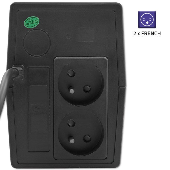 Qoltec 53773 uninterruptible power supply (UPS) Line-Interactive 0.85 kVA 480 W 1 AC outlet(s)