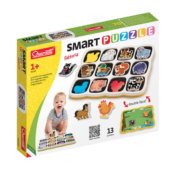 Магнитен детски пъзел Quercetti - Smart, животните от фермата