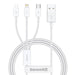 Quick Charge USB to M + L + C Baseus Superior Data 3.5A 1m (White) - Combo Cables<<<USB cables<<<GSM