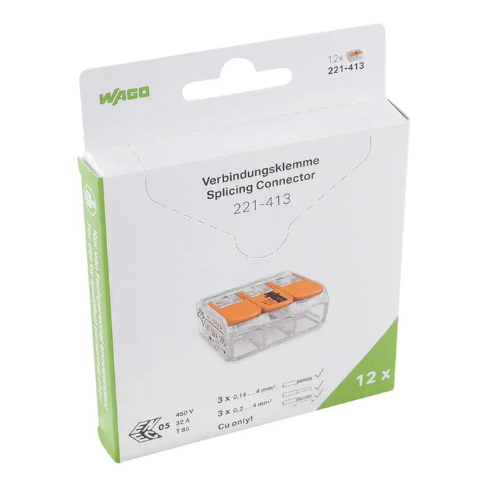 QUICK CONNECT CABLE CLAMP 12 PCS 3X0.2-4MM2 WAGO - Инсталационни материали<<<Електроматериали<<<Строителни
