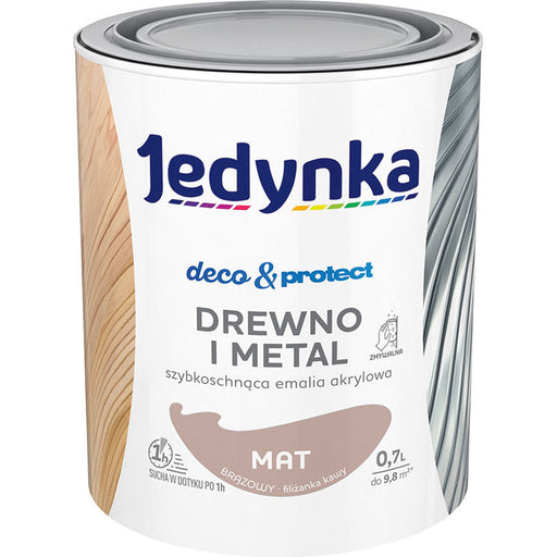 QUICK DRY ACRYLIC ENAMEL BROWN MATTE 700 ML JEDYNKA - Алкидни и водоразтворими<<<Бои за метал и дърво<<<Бои и