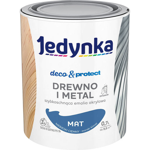 QUICK DRY ACRYLIC ENAMEL LACQUER DARK BLUE MATTE 700 ML JEDYNKA - Алкидни и водоразтворими<<<Бои за метал и дърво<<<Бои