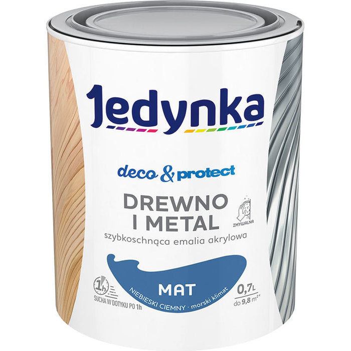 QUICK DRY ACRYLIC ENAMEL LACQUER DARK BLUE MATTE 700 ML JEDYNKA - Алкидни и водоразтворими<<<Бои за метал и дърво<<<Бои