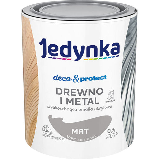 QUICK DRY ACRYLIC ENAMEL LACQUER GRAY MAT 700 ML JEDYNKA - Алкидни и водоразтворими<<<Бои за метал и дърво<<<Бои и