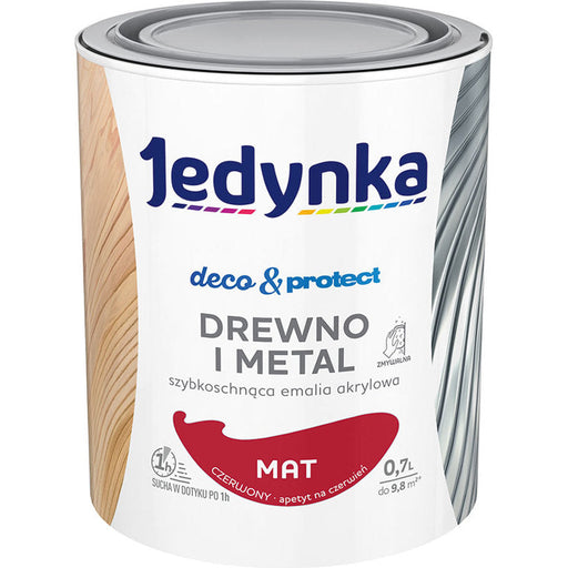 QUICK DRY ACRYLIC ENAMEL LACQUER JUICY RED MATTE 700 ML JEDYNKA - Алкидни и водоразтворими<<<Бои за метал и дърво<<<Бои