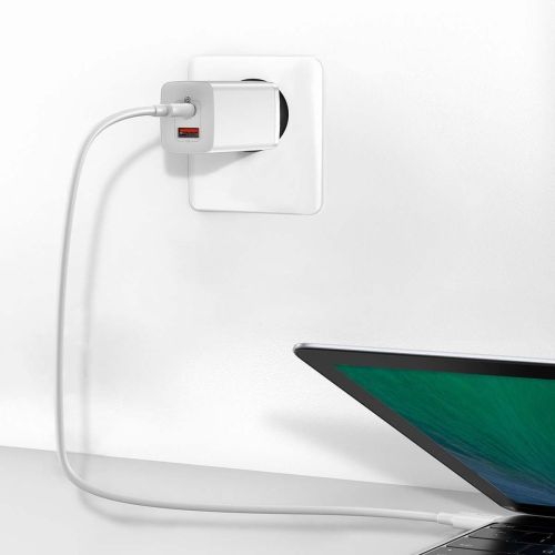 Quick Travel Charger Baseus GaN2 Lite USB + C 65W EU (white) - Travel Charger<<<Accessories<<<Основна<<<DunaXML&&&Cell
