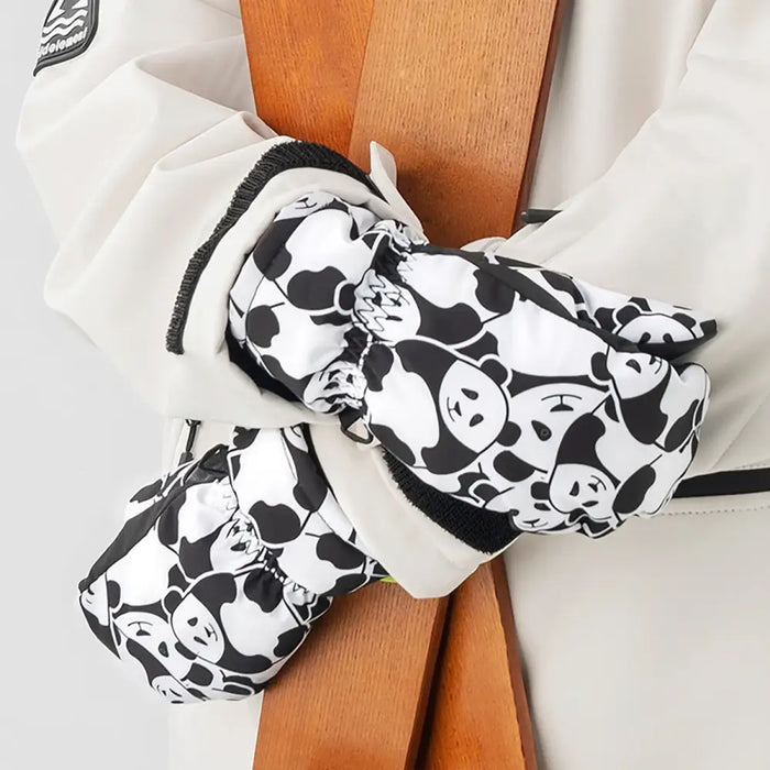 Qunature Panda Heat Transfer Ski Gloves Kids Size S - Black/White - Sport products<<<HurtelXML