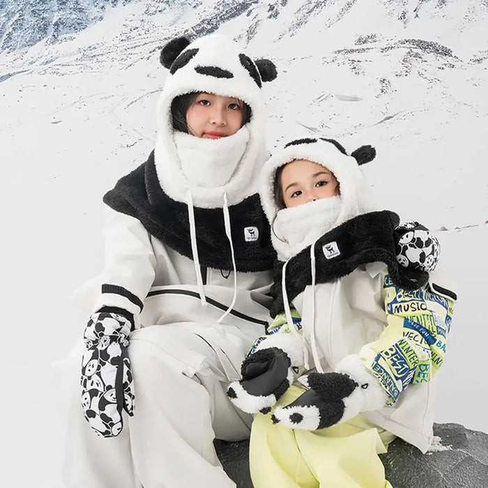 Qunature Panda Heat Transfer Ski Gloves Kids Size S - Black/White - Sport products<<<HurtelXML