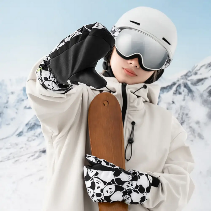 Qunature Panda Heat Transfer Ski Gloves Kids Size S - Black/White - Sport products<<<HurtelXML
