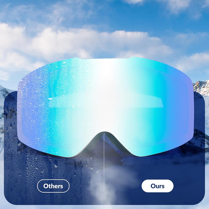 Qunature White Frameless Ski Goggles - White