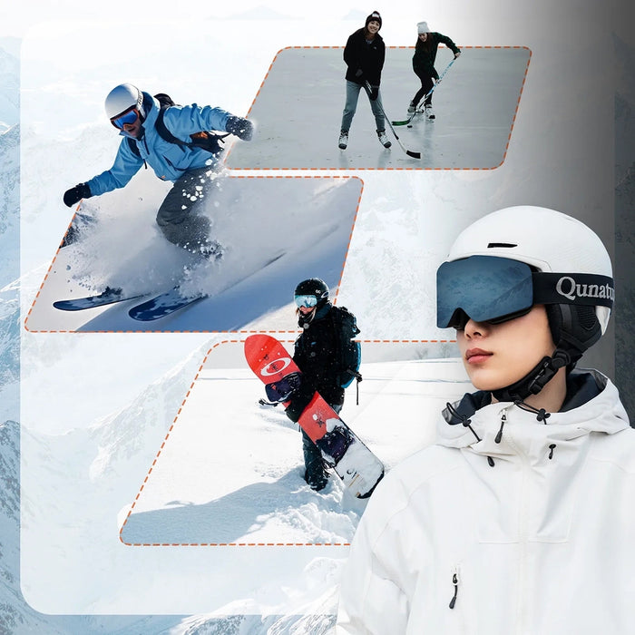 Qunature 10130003002 Ski Helmet with Earmuffs for Snowboard 54-58 cm - White