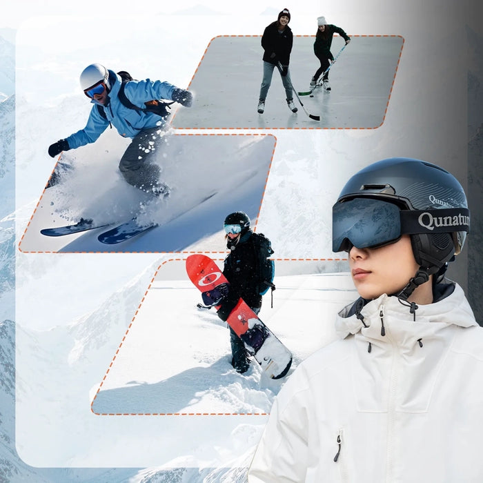 Qunature 10130003004 Ski Helmet with Earmuffs for Snowboard 54-58 cm - Black