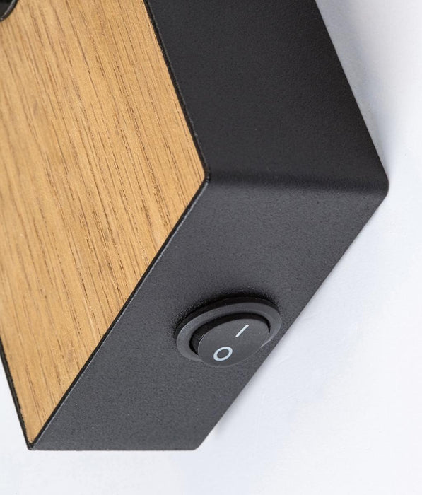 SPOT METTA 1xMAX40W BLACK METAL/WOOD