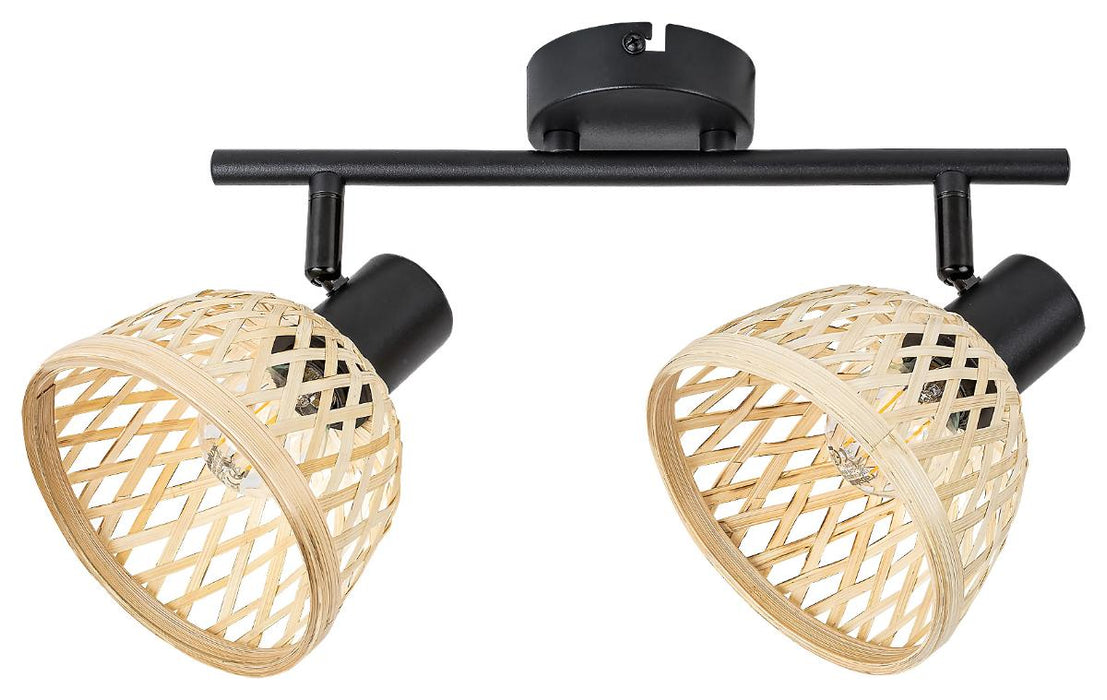 SPOT RATTAN E14 2XMAX15W BLACK