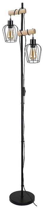 LAMP FABIAN 2XE27 METAL/WOOD BLACK