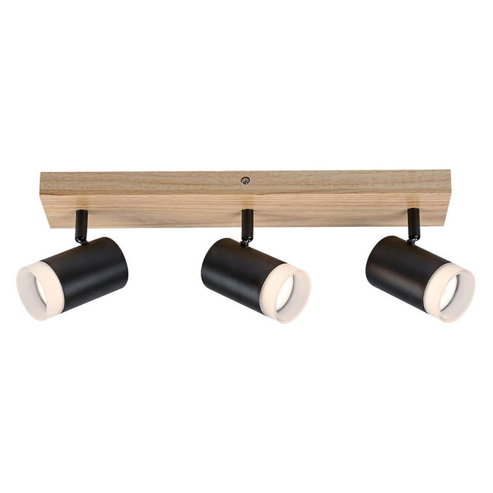 SPOT 3XGU10 BLACK/WOOD RABALUX TORAS