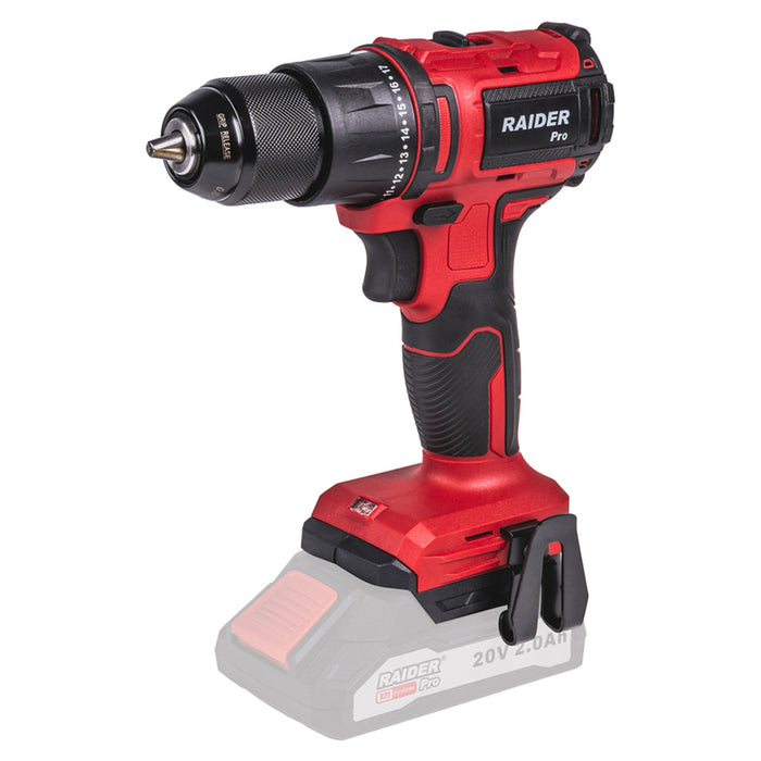 BATTERY BRUSHLESS DRILL RAIDER PRO RDP-YBD20 20 V, 40.00 nm, WITHOUT BATTERY AND CHARGER