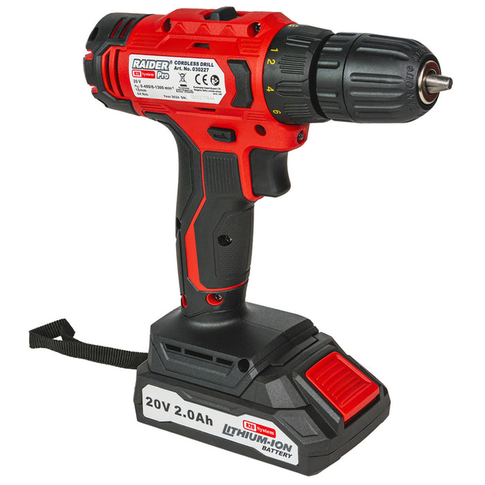 BATTERY DRILL RAIDER PRO RDP-SPCD20 20 V, 44.00 nm, NUMBER OF BATTERIES 1, 2.00 Ah, SUITCASE