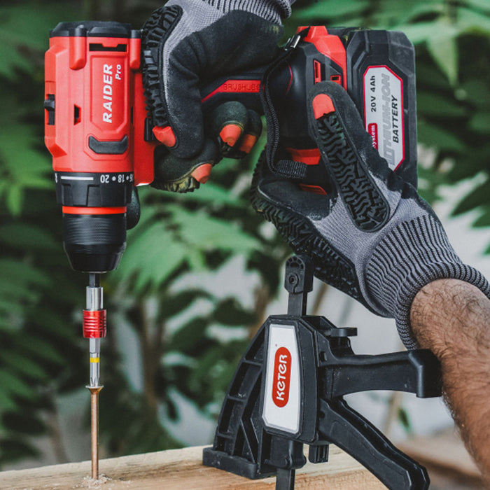 CORDLESS BRUSHLESS DRILL RAIDER PRO RDP-PBCDI20 20 V, 50.00 nm, NUMBER OF BATTERIES 2, 2.00 Ah