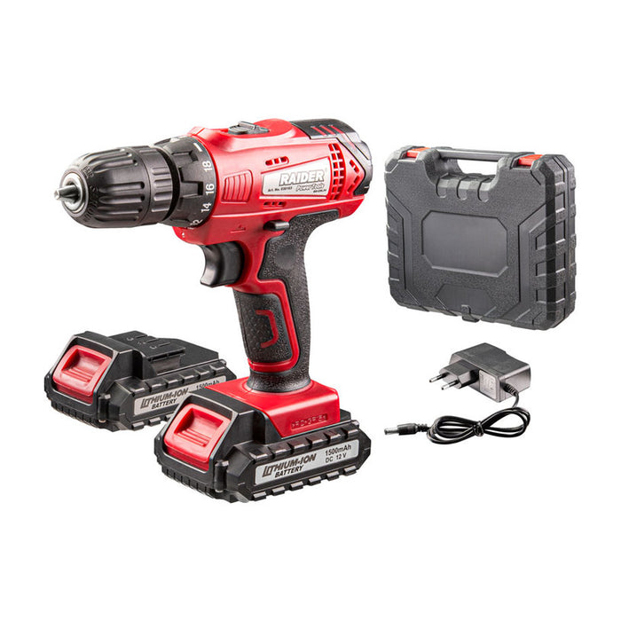 BATTERY DRILL RAIDER RD-CDL34 12 V, 24.00 nm, NUMBER OF BATTERIES 2, 1.50 Ah, SUITCASE