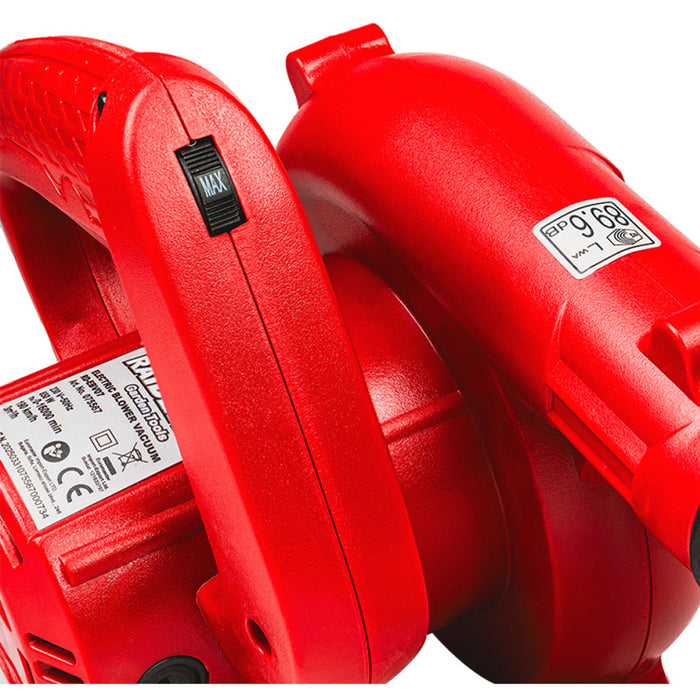 ELECTRIC LEAF BLOWER RAIDER RD-EBV07 650 W, MAXIMUM BLOW SPEED 190 km/h