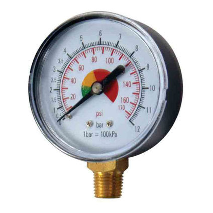 PRESSURE GAUGE 0-12 BAR 1/4 RAIDER