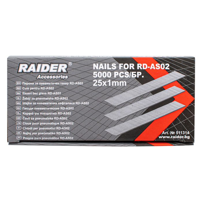 CARTRIDGES FOR PNEUMATIC TAKER 25X1 MM RAIDER RD-AS02 50 PCS