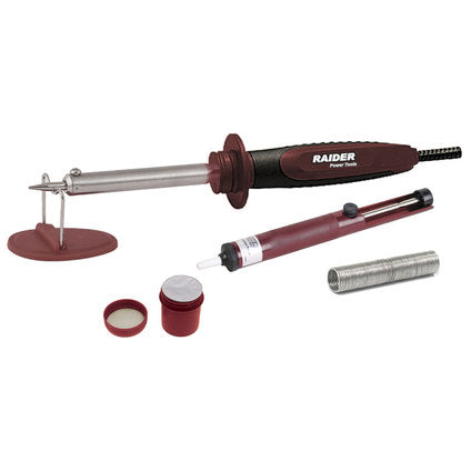 SET OF SOLDERING POT, TIN PUMP, TINOL AND RAIDER PASTE