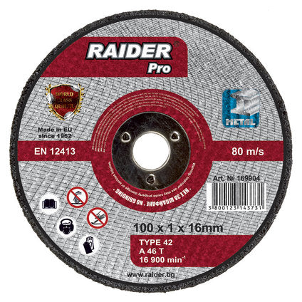 DISC FOR METAL Ф100X1X16 MM RAIDER
