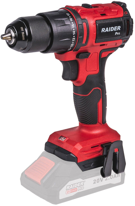 BATTERY BRUSHLESS DRILL RAIDER PRO RDP-YBD20 20 V, 40.00 nm, WITHOUT BATTERY AND CHARGER