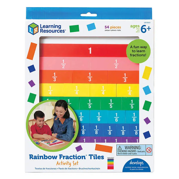 Rainbow Fraction Tiles With Tray Learning Resources LER 0615 - Educational and interactive<<<Toys<<<InnproXML