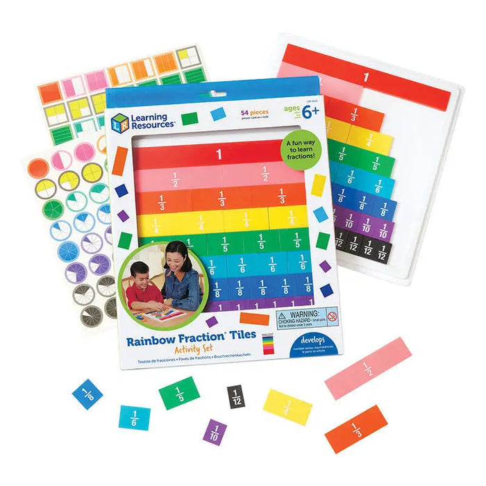Rainbow Fraction Tiles With Tray Learning Resources LER 0615 - Educational and interactive<<<Toys<<<InnproXML