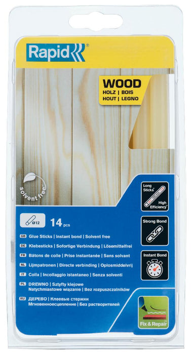 GLUE STICK Φ12MM 19CM 14PCS WOOD