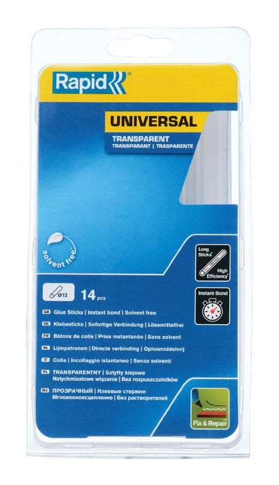 GLUE STICK Φ12MM 19CM 14PCS TRANSPARENT