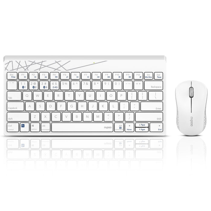 Keyboard and mouse set RAPOO 8000M, White