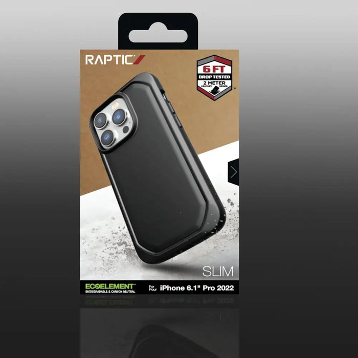 Raptic X-Doria Slim Case iPhone 14 Pro back cover black - Cell phone cases and covers<<<HurtelXML