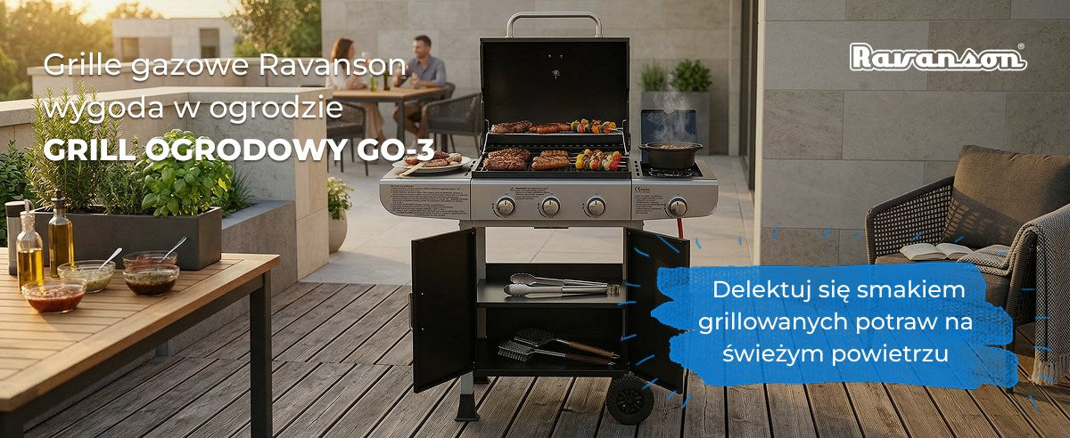 Ravanson GO-3 3-Burner Gas Grill 10,6 kW
