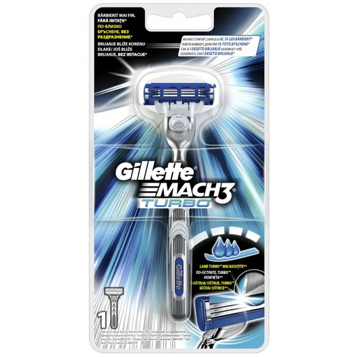 Razor Gillette Mach 3 Turbo with 1 blade - Самобръсначки<<<Лична грижа<<<Уреди за здраве и красота<<<TechMart