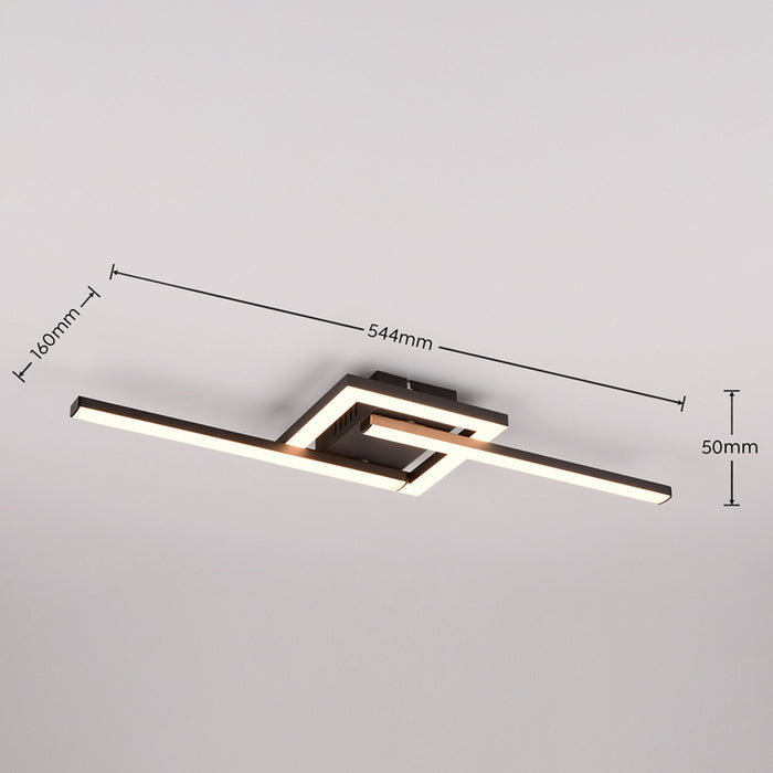 LED CEILING LAMP 17W 1860LM 3000K BLACK REALITY VIALE