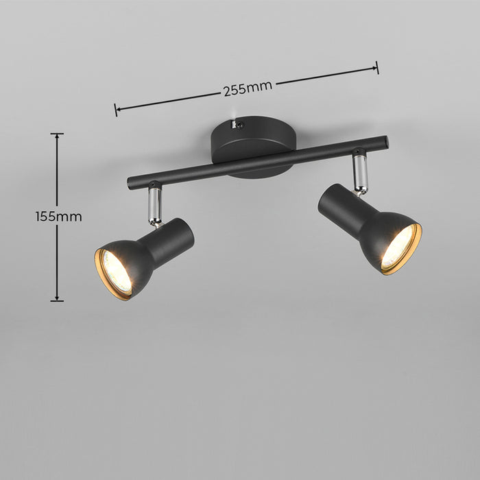 SPOT 2XGU10 BLACK REALITY CANTAR