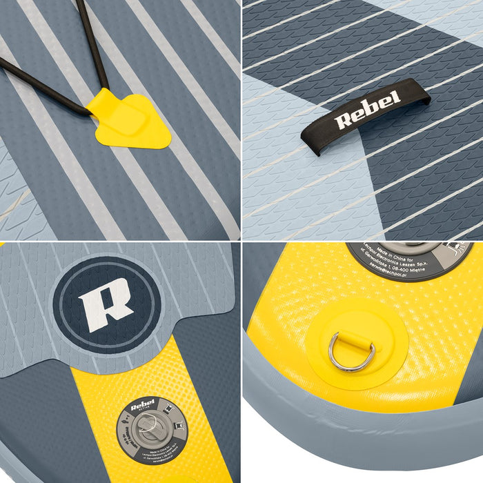 REBEL ACTIVE SMALL INFLATABLE SUP BOARD GRAY RBA-4511